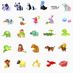 卡通动物矢量图