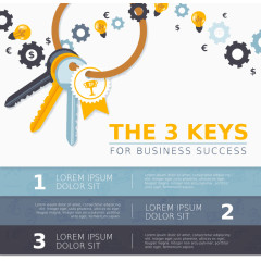 成功的钥匙商务信息图矢量素材