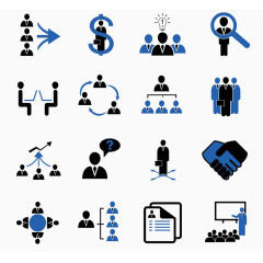 金融会议图表分析图标