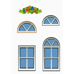 欧式庭院元素矢量素材