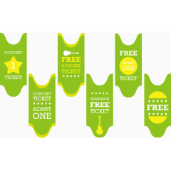 绿色清新入场券矢量图