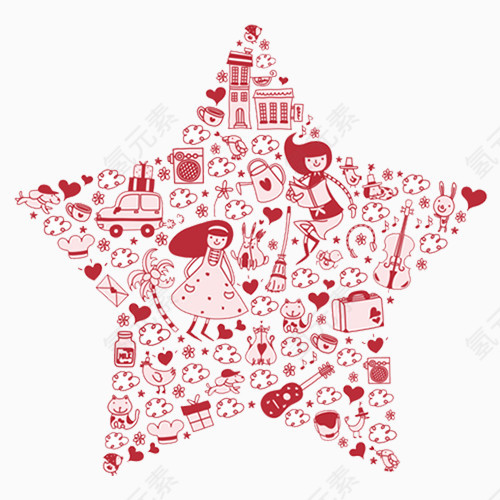 五角星创意底纹设计