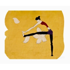 正在拉伸压腿的女人