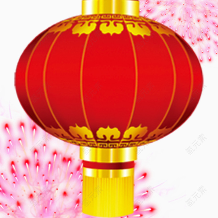 悬挂的灯笼和烟花