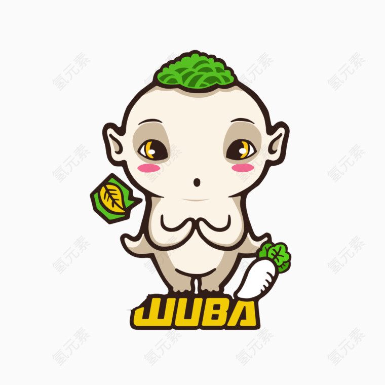 胡巴卡通萝卜树叶图