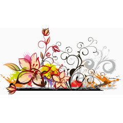 可爱花卉矢量图片