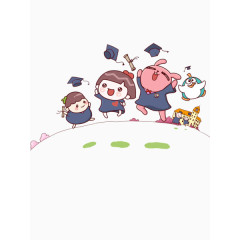 卡通可爱毕业小朋友