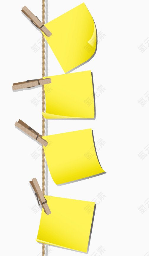 黄色便签纸矢量素材