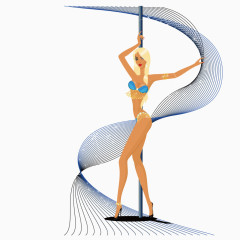 跳钢管舞的美女