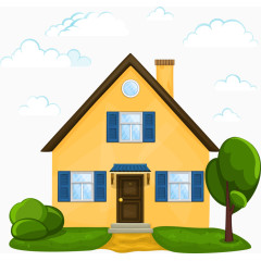 扁平黄色小别墅