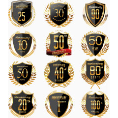 矢量精美纪念标签