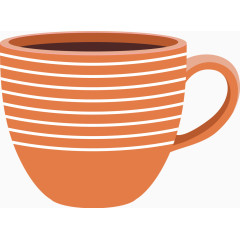 橙色条纹咖啡杯