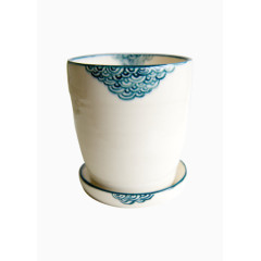 简约花纹陶瓷杯