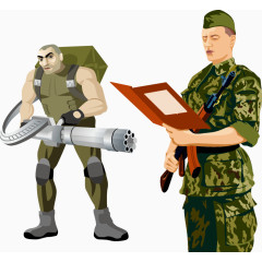 卡通军人矢量图