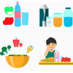 矢量手绘健康饮食