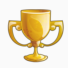 矢量黄色卡通奖杯