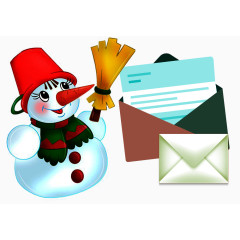 微笑的雪人和祝福寄语