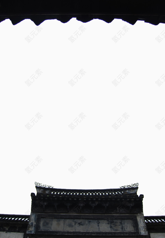 中式屋檐装饰建筑