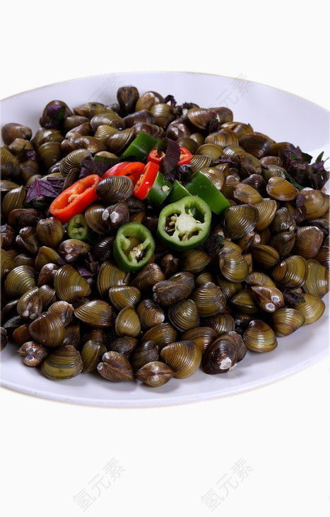 紫苏炒西江黄沙蚬