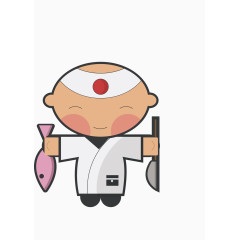 日本寿司师傅矢量图