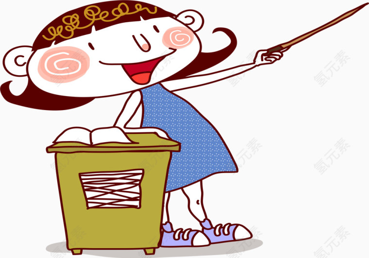 矢量女孩老师