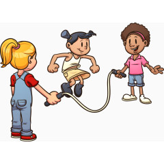 矢量跳绳的小孩