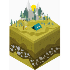 矢量地理环境横切图