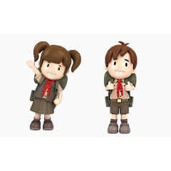 卡通野营少先队员元素