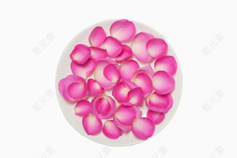 一盘玫瑰花瓣