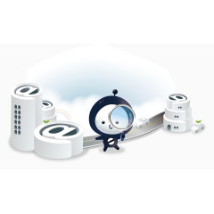 拿着放大镜的小人