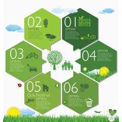 绿色六边形精美设计图案