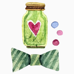 水彩瓶子矢量图