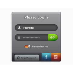 登录页UI设计PSD素材