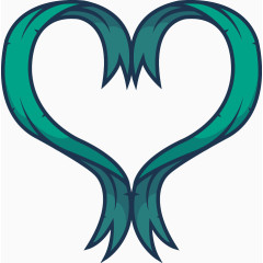 心形 飘带 绿色