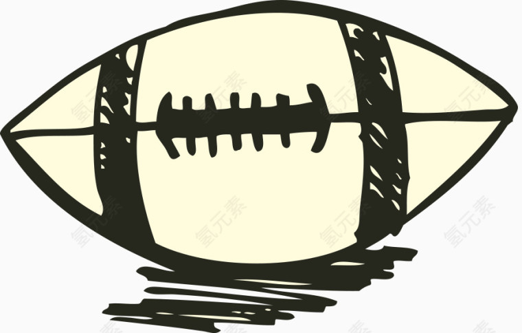 矢量铅笔画橄榄球