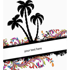 矢量椰子树装饰图案免扣素材