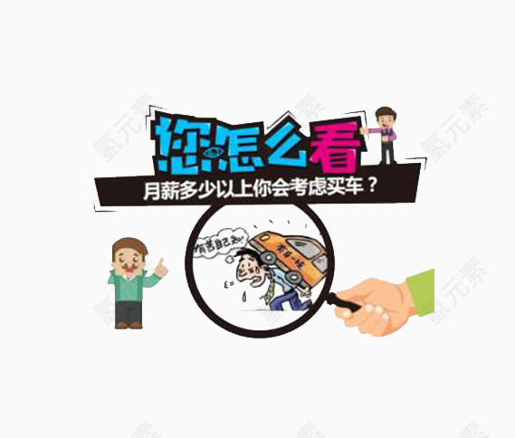 买车思考免抠素材