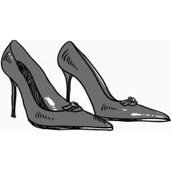 手绘高跟鞋