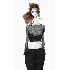 简约休闲女装设计插画