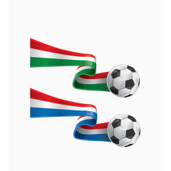 矢量彩色创意彩带足球运动