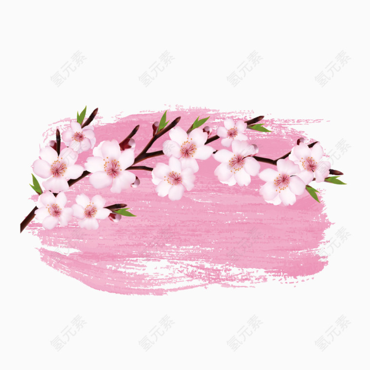 矢量水彩日本樱花