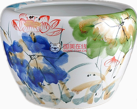 荷花金鱼缸