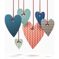 矢量手绘心形挂饰