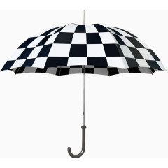 黑白格雨伞