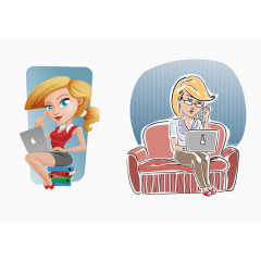 在电脑前思考的女性