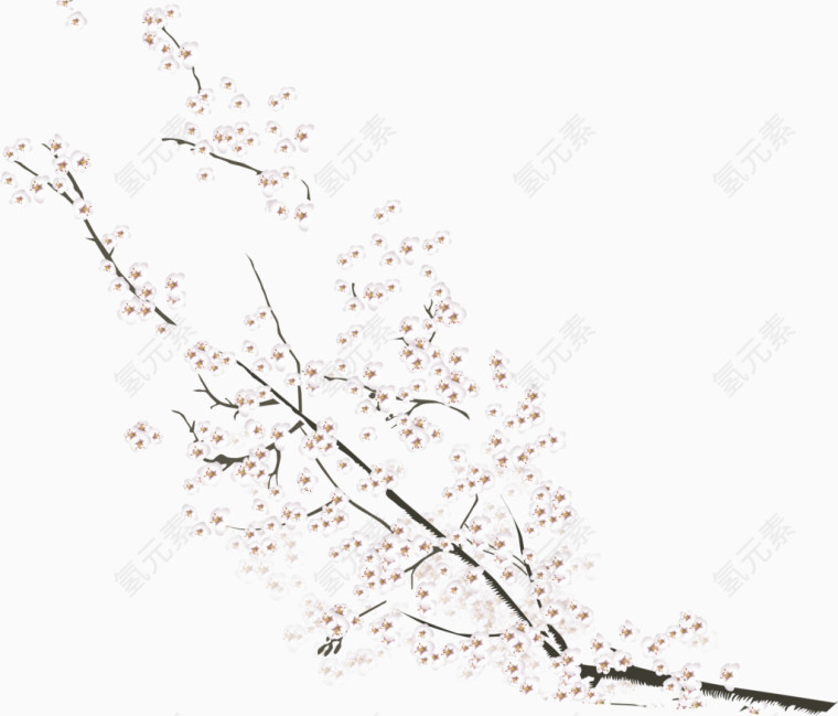 矢量手绘梅花