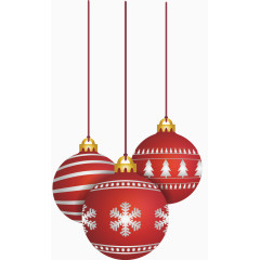 矢量手绘三个圣诞挂饰球