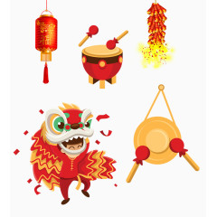 灯笼锣鼓鞭炮打鼓