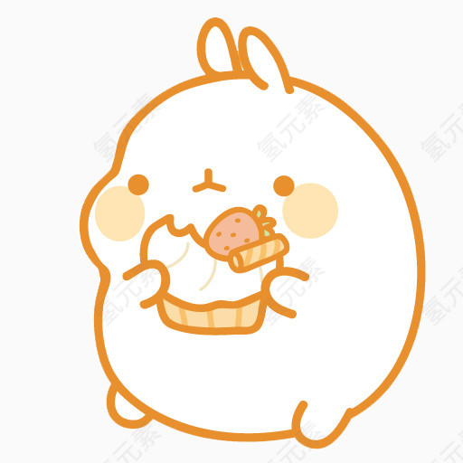 萌萌哒兔子吃蛋糕