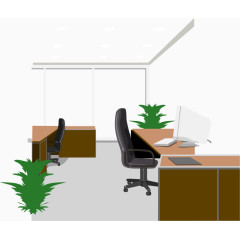 矢量手绘办公室